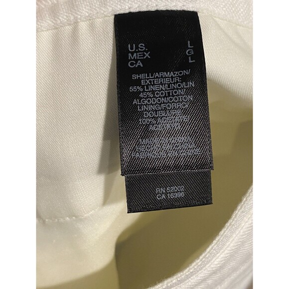 Claiborne White Wide leg Linen blend Slacks Waist Tie with Pockets Sz L NWT - Picture 7 of 8